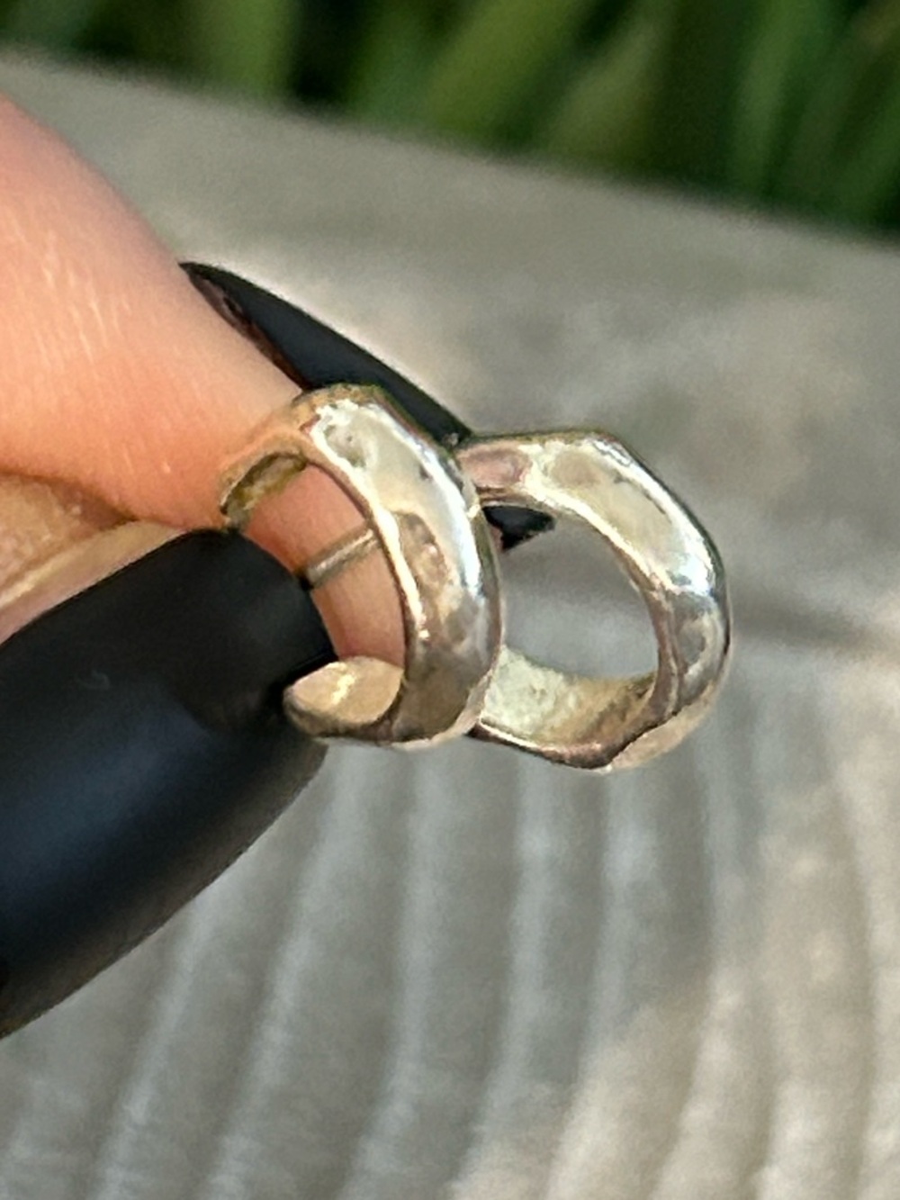 💎5/$25 Dainty silver hoop earrings postback tiny with slight angles minimalist